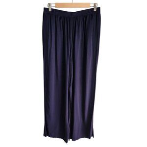 Modcloth Pants Large Blue Navy Women's Palazzo Pants Wide Leg Lightweight Pocket